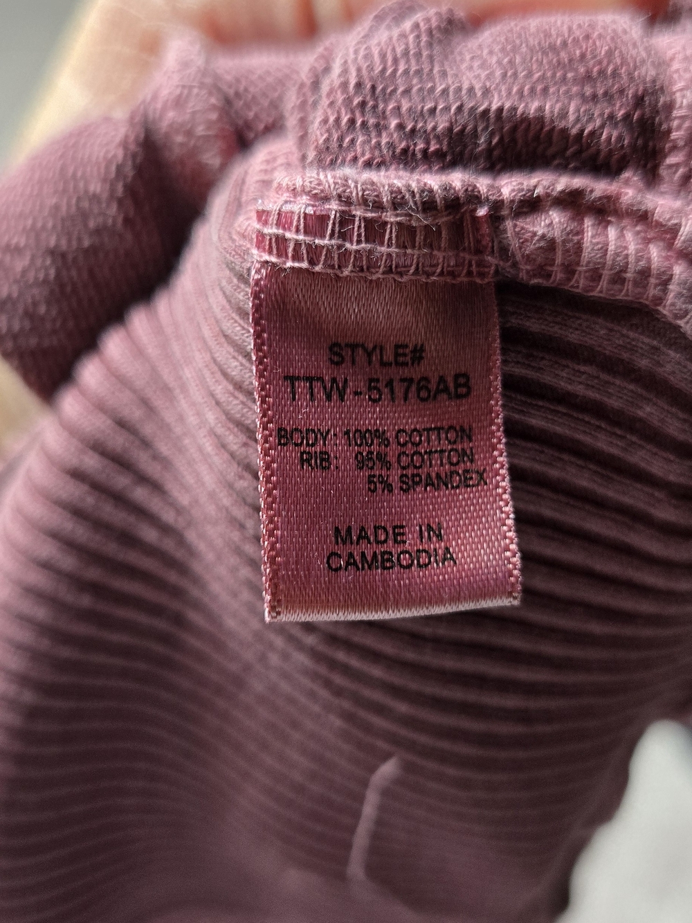 Zenana Pigment Dyed French Terry Pullover Top with Pockets – Cabernet Pink L - Picture 6 of 7